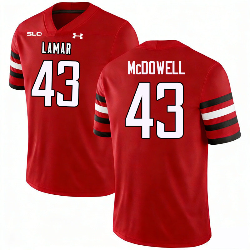 Lamar Cardinals #43 LaDamian McDowell College Football Jerseys,Uniforms-Red